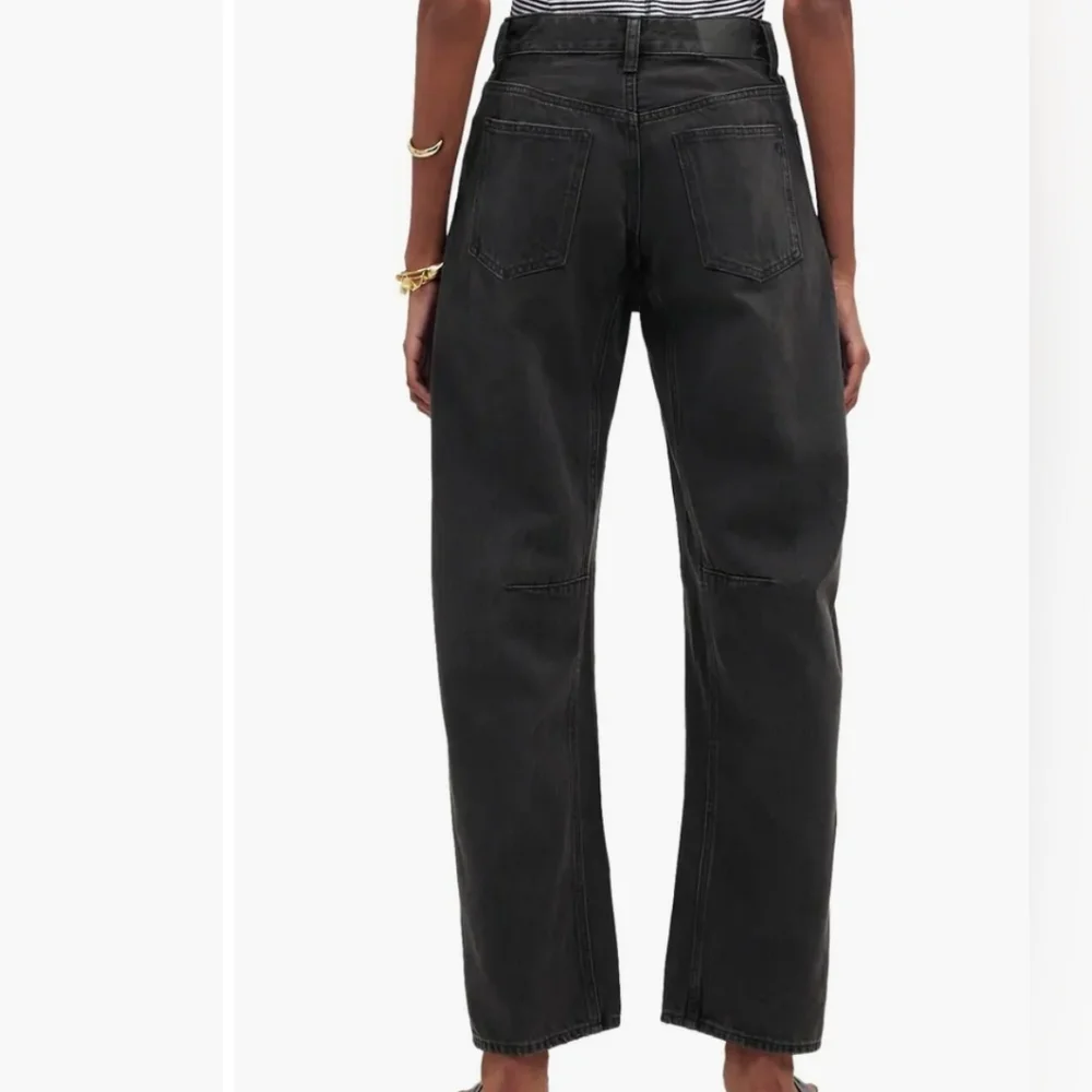 Madewell Darted Barrel Leg Jeans Olenda Wash Petite 24P | High Rise Black Denim - Picture 2 of 16
